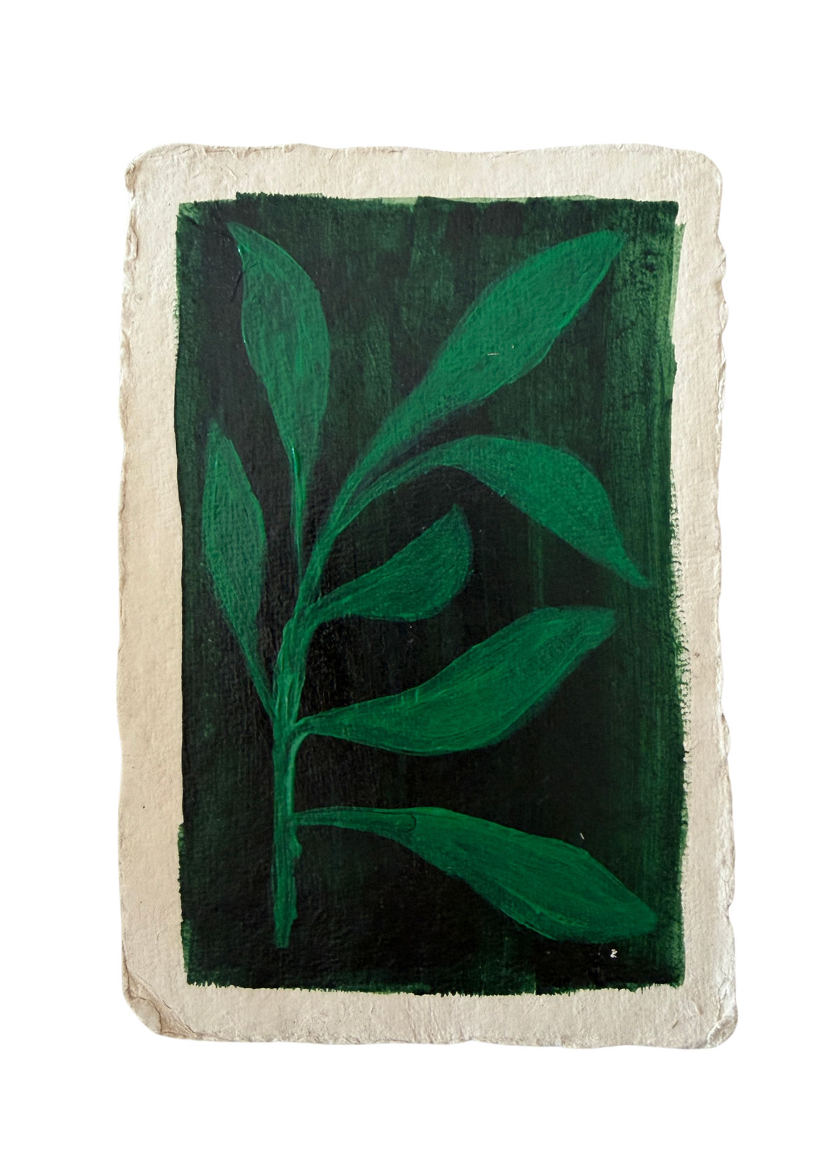 Rising Leaf Study | Original Mini Acrylic Botanical Art