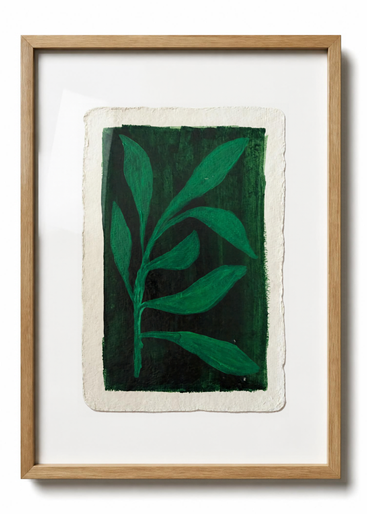 Rising Leaf Study | Original Mini Acrylic Botanical Art