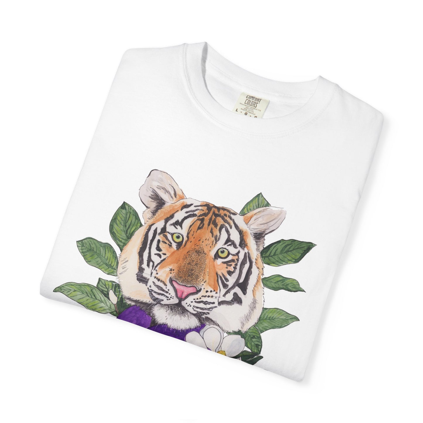 LSU Tiger Floral T-Shirt — 'Tigers' Mascot Graphic