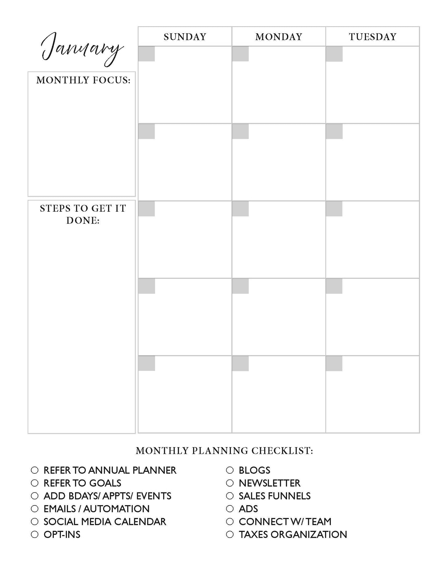 The Creative Climb Undated Planner - Digital Download