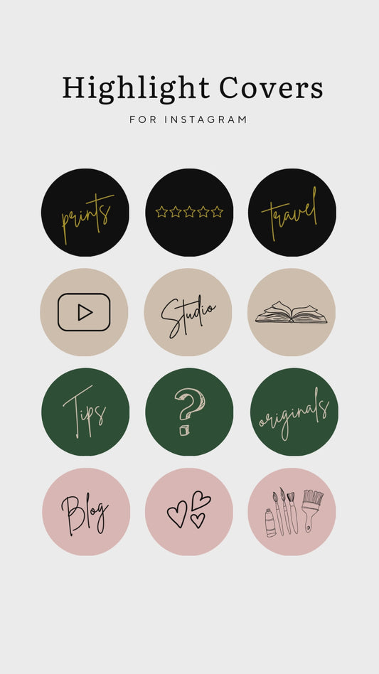 Editable Canva Instagram Highlight Covers for Artists & Creatives